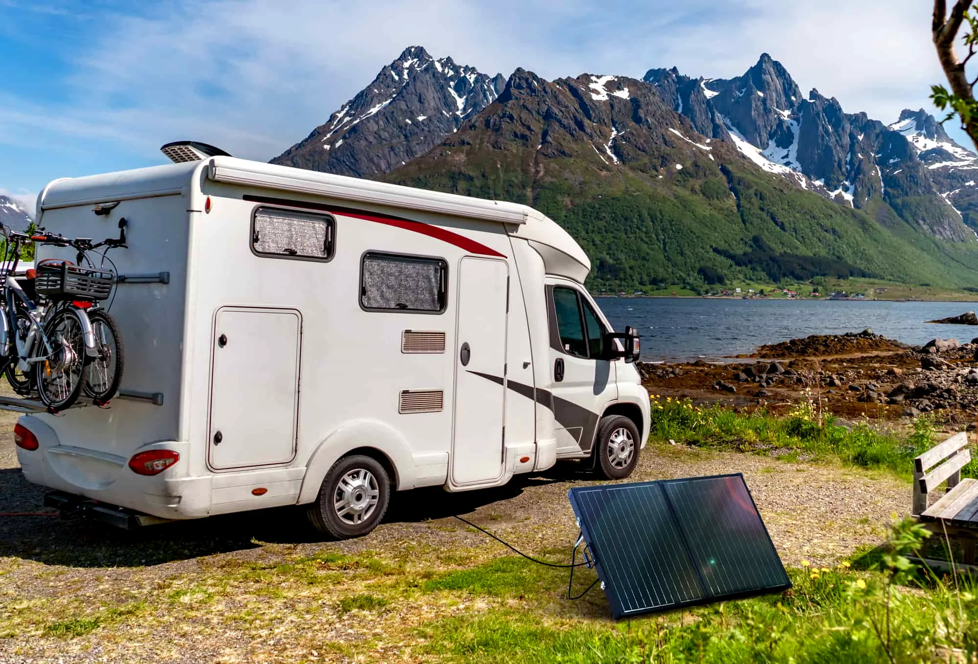 RV with solar panel